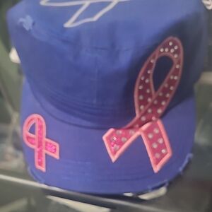 Blue and Pink Ribbon Women's Hat
